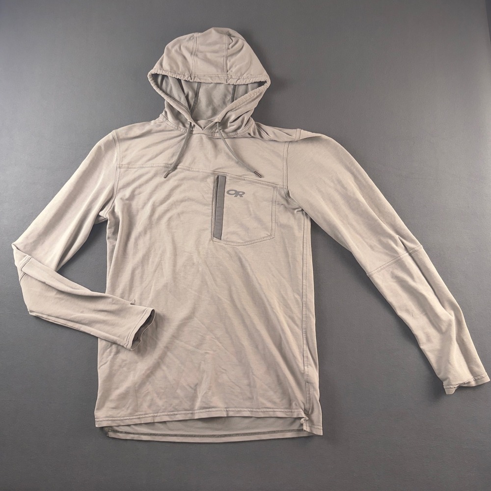 Outdoor Research Mens Gray Long Sleeve Hoodie Pullover Activewear Pocket